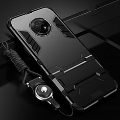 Coque Contour Silicone et Plastique Housse Etui Mat avec Support A01 pour Huawei Enjoy 20 Plus 5G Noir