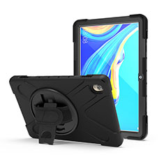 Coque Contour Silicone et Plastique Housse Etui Mat avec Support A01 pour Huawei MediaPad M6 10.8 Noir