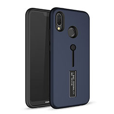 Coque Contour Silicone et Plastique Housse Etui Mat avec Support A01 pour Huawei P20 Lite Bleu