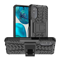 Coque Contour Silicone et Plastique Housse Etui Mat avec Support A01 pour Motorola Moto Edge (2022) 5G Noir