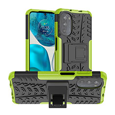 Coque Contour Silicone et Plastique Housse Etui Mat avec Support A01 pour Motorola Moto Edge (2022) 5G Vert