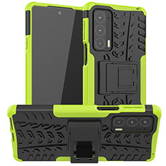 Coque Contour Silicone et Plastique Housse Etui Mat avec Support A01 pour Motorola Moto Edge Lite 5G Vert