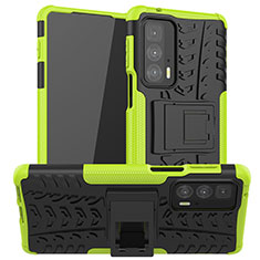 Coque Contour Silicone et Plastique Housse Etui Mat avec Support A01 pour Motorola Moto Edge S Pro 5G Vert