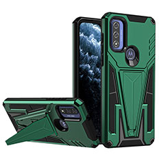 Coque Contour Silicone et Plastique Housse Etui Mat avec Support A01 pour Motorola Moto G Pure Vert