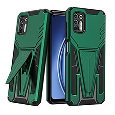 Coque Contour Silicone et Plastique Housse Etui Mat avec Support A01 pour Motorola Moto G Stylus (2021) Vert