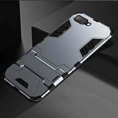 Coque Contour Silicone et Plastique Housse Etui Mat avec Support A01 pour Oppo R15X Gris