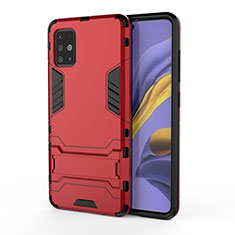 Coque Contour Silicone et Plastique Housse Etui Mat avec Support A01 pour Samsung Galaxy M40S Rouge