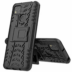 Coque Contour Silicone et Plastique Housse Etui Mat avec Support A01 pour Xiaomi POCO C31 Noir