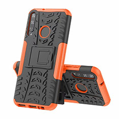 Coque Contour Silicone et Plastique Housse Etui Mat avec Support A02 pour Huawei Honor 9C Orange