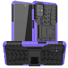 Coque Contour Silicone et Plastique Housse Etui Mat avec Support A02 pour Samsung Galaxy M51 Violet