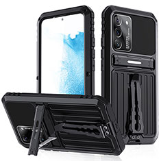 Coque Contour Silicone et Plastique Housse Etui Mat avec Support A02 pour Samsung Galaxy S21 Plus 5G Noir