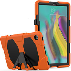 Coque Contour Silicone et Plastique Housse Etui Mat avec Support A02 pour Samsung Galaxy Tab S5e Wi-Fi 10.5 SM-T720 Orange