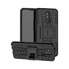 Coque Contour Silicone et Plastique Housse Etui Mat avec Support A03 pour Huawei Mate 20 Lite Noir