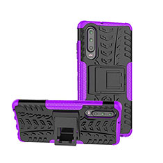 Coque Contour Silicone et Plastique Housse Etui Mat avec Support A03 pour Huawei P30 Violet