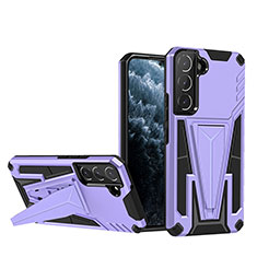 Coque Contour Silicone et Plastique Housse Etui Mat avec Support A03 pour Samsung Galaxy S22 Plus 5G Violet