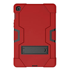 Coque Contour Silicone et Plastique Housse Etui Mat avec Support A03 pour Samsung Galaxy Tab S5e 4G 10.5 SM-T725 Rouge