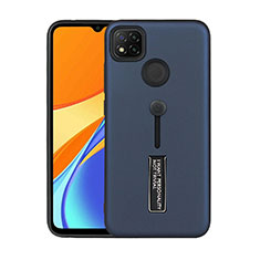 Coque Contour Silicone et Plastique Housse Etui Mat avec Support A03 pour Xiaomi Redmi 9 India Bleu