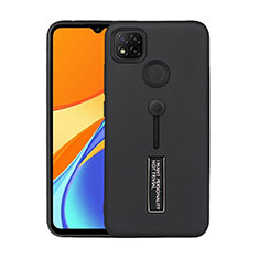 Coque Contour Silicone et Plastique Housse Etui Mat avec Support A03 pour Xiaomi Redmi 9 India Noir