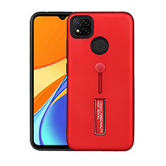 Coque Contour Silicone et Plastique Housse Etui Mat avec Support A03 pour Xiaomi Redmi 9 India Rouge