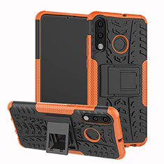 Coque Contour Silicone et Plastique Housse Etui Mat avec Support A04 pour Huawei Nova 4e Orange