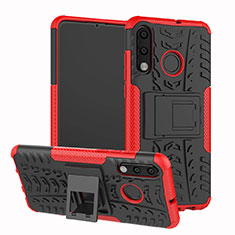 Coque Contour Silicone et Plastique Housse Etui Mat avec Support A04 pour Huawei Nova 4e Rouge