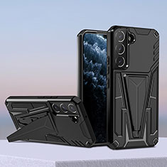 Coque Contour Silicone et Plastique Housse Etui Mat avec Support A04 pour Samsung Galaxy S23 Plus 5G Noir