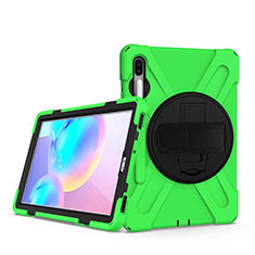 Coque Contour Silicone et Plastique Housse Etui Mat avec Support A04 pour Samsung Galaxy Tab S6 10.5 SM-T860 Vert