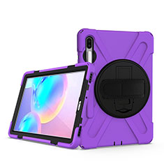 Coque Contour Silicone et Plastique Housse Etui Mat avec Support A04 pour Samsung Galaxy Tab S6 10.5 SM-T860 Violet