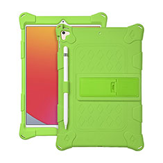 Coque Contour Silicone et Plastique Housse Etui Mat avec Support H01 pour Apple iPad 10.2 (2020) Vert