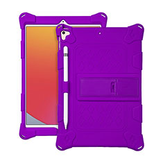 Coque Contour Silicone et Plastique Housse Etui Mat avec Support H01 pour Apple iPad 10.2 (2020) Violet