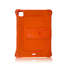 Coque Contour Silicone et Plastique Housse Etui Mat avec Support H01 pour Apple iPad Pro 11 (2021) Orange