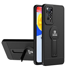 Coque Contour Silicone et Plastique Housse Etui Mat avec Support H01P pour Xiaomi Redmi Note 12 Pro 4G Noir