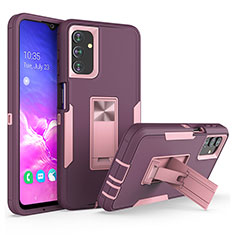 Coque Contour Silicone et Plastique Housse Etui Mat avec Support J01S pour Samsung Galaxy A13 5G Violet