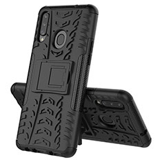 Coque Contour Silicone et Plastique Housse Etui Mat avec Support J02X pour Samsung Galaxy A20s Noir