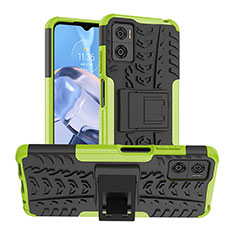 Coque Contour Silicone et Plastique Housse Etui Mat avec Support JX1 pour Motorola Moto E22i Vert