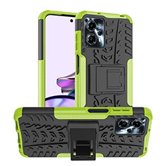 Coque Contour Silicone et Plastique Housse Etui Mat avec Support JX1 pour Motorola Moto G13 Vert