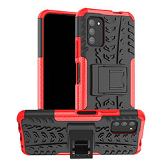 Coque Contour Silicone et Plastique Housse Etui Mat avec Support JX1 pour Nokia G100 Rouge