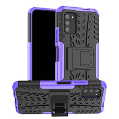 Coque Contour Silicone et Plastique Housse Etui Mat avec Support JX1 pour Nokia G100 Violet