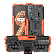 Coque Contour Silicone et Plastique Housse Etui Mat avec Support JX1 pour Oppo A96 4G Orange