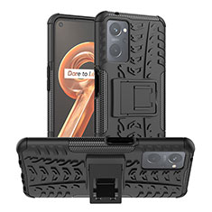 Coque Contour Silicone et Plastique Housse Etui Mat avec Support JX1 pour Oppo K10 4G Noir