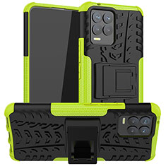 Coque Contour Silicone et Plastique Housse Etui Mat avec Support JX1 pour Realme 8 Pro Vert