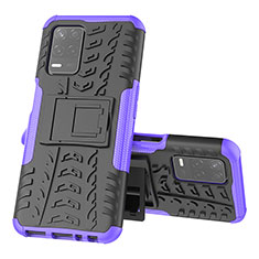 Coque Contour Silicone et Plastique Housse Etui Mat avec Support JX1 pour Realme 8s 5G Violet