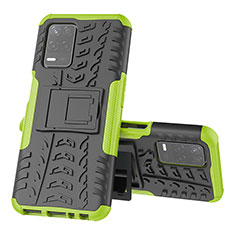 Coque Contour Silicone et Plastique Housse Etui Mat avec Support JX1 pour Realme Q3 5G Vert