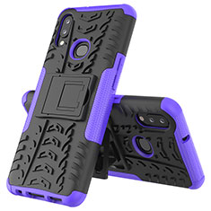 Coque Contour Silicone et Plastique Housse Etui Mat avec Support JX1 pour Samsung Galaxy A10s Violet