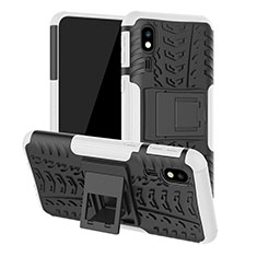 Coque Contour Silicone et Plastique Housse Etui Mat avec Support JX1 pour Samsung Galaxy A2 Core A260F A260G Argent