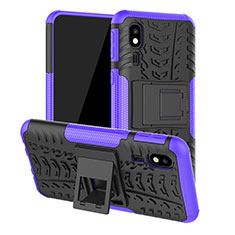 Coque Contour Silicone et Plastique Housse Etui Mat avec Support JX1 pour Samsung Galaxy A2 Core A260F A260G Violet
