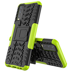 Coque Contour Silicone et Plastique Housse Etui Mat avec Support JX1 pour Vivo Y11s Vert