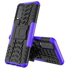 Coque Contour Silicone et Plastique Housse Etui Mat avec Support JX1 pour Vivo Y12A Violet