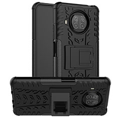 Coque Contour Silicone et Plastique Housse Etui Mat avec Support JX1 pour Xiaomi Mi 10i 5G Noir