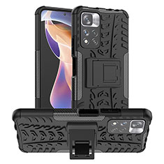 Coque Contour Silicone et Plastique Housse Etui Mat avec Support JX1 pour Xiaomi Mi 11i 5G (2022) Noir